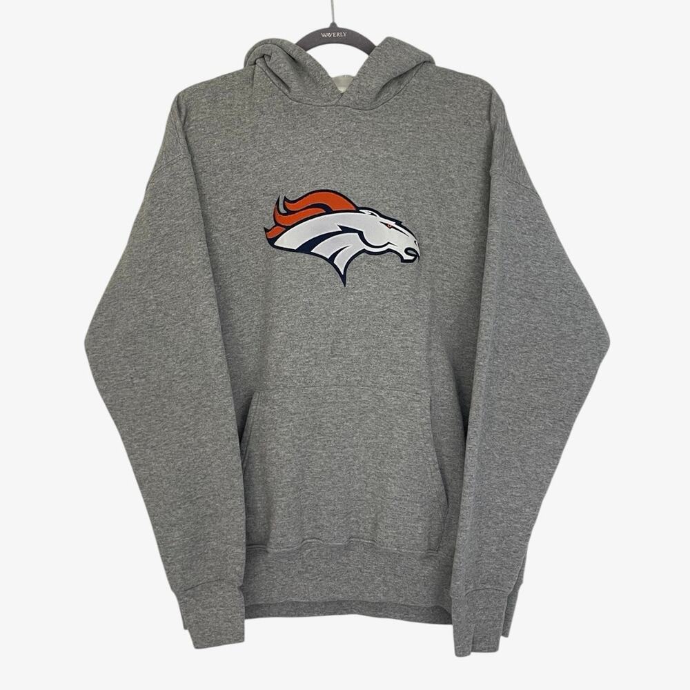 NFL Grey Denver Broncos Hoodie Sweatshirt